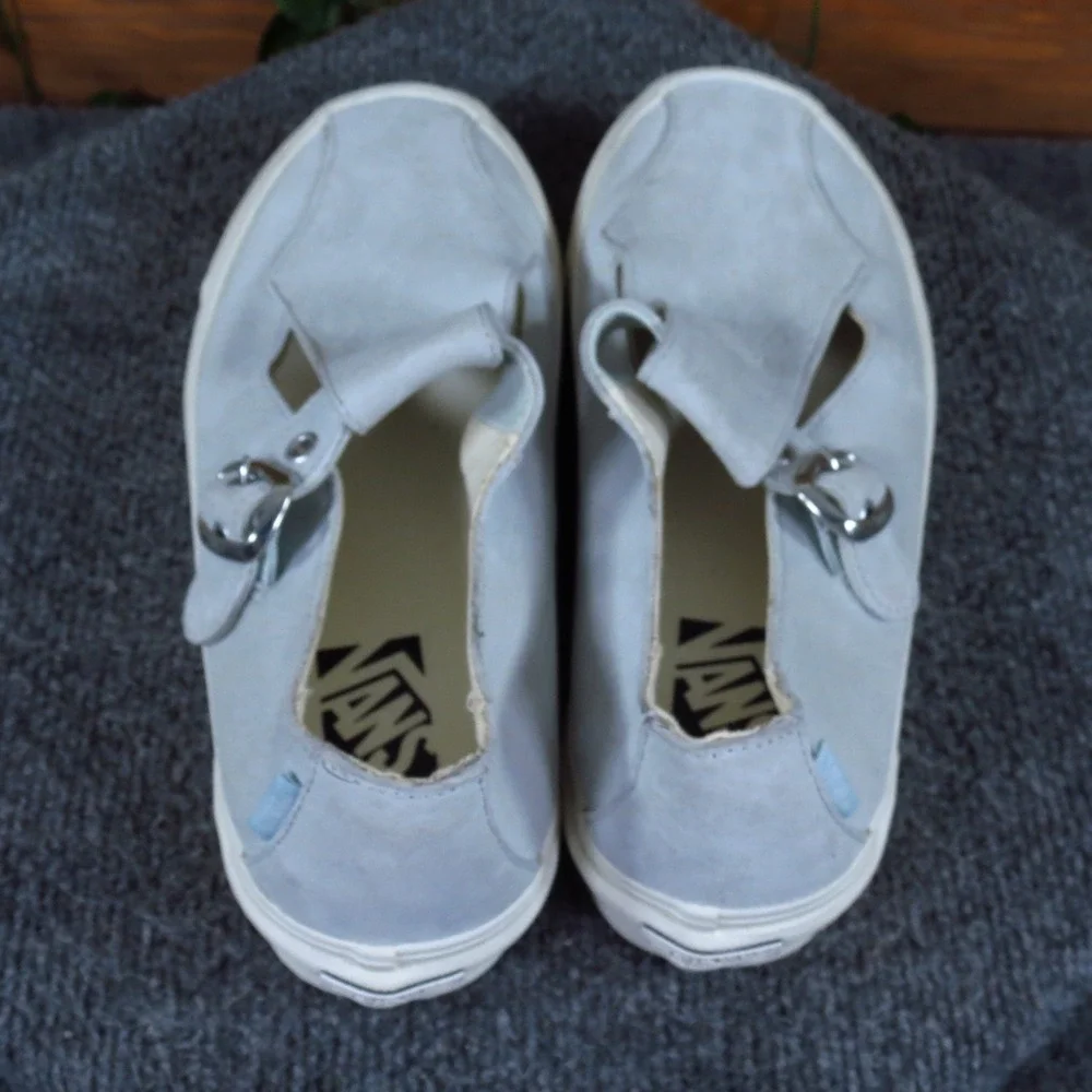 Vans LX Mary Jane 93 Women Shoe Size 9 Lifestyle Spa Blue Suede Buckle Sneaker